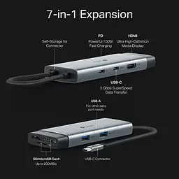 USB-Хаб TP-Link USB Type-C 7 в 1 (UH7020C) - мініатюра 11