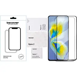 Захисне скло BeCover для Infinix Smart 9 (X6532) Black (712347) - мініатюра 2