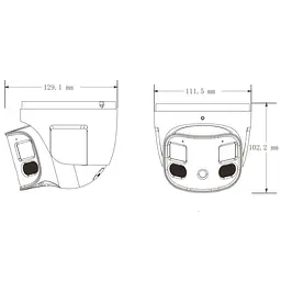 IP-відеокамера панорамна 4Mp*2 TVT TD-9585E3B-DP f=2.8mm, ІЧ+LED підсвічування, 2 мікрофони (77-00453) - мініатюра 2