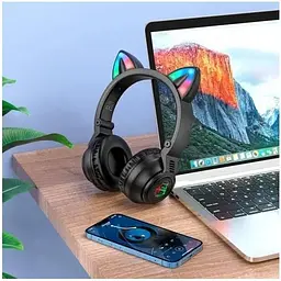 Навушники Borofone Cat Ear BT Headphones BO18 чорні 6974443384949 - мініатюра 4