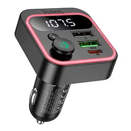 Автомобильный адаптер HOCO Tiger car BT FM transmitter E85 2USB/1Type-C, 20W/3A, PD/QC