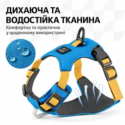 Шлея для собак Nunbell No-Pull з повідцем, регульована та світловідбивна S, Синій - мініатюра 2