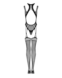 Ажурний бодістокінг з отворами Obsessive Bodystocking G327 black чорний комбінезон з дос S/M/L - мініатюра 6