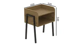 Тумба модульна Ferrum-decor Джузі 540x450x320 метал Чорний ДСП Дуб Артізан 16 мм (FRD-102973) - мініатюра 3