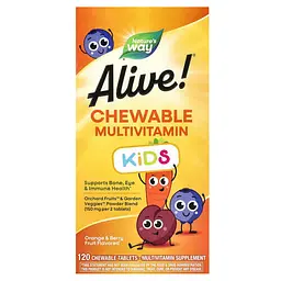 Мультивитамины для детей Alive Kid's Chewable Multivitamin 120 жевательных таблеток Nature's Way vit0005323
