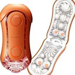 Мастурбатор Tenga Flip Orb - Sunset Orange, з можливістю зміни тиску та стимулювальними кульками всередині - мініатюра 9