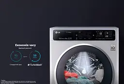 Пральна машина LG з фронтальним завантаженням F2J6HSR1W, 7кг, 1200, A+++-10%, Пар, глибина 45см, Дисплей, Інвертор, Білий (F2J6HSR1W) - мініатюра 14