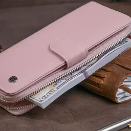 Вертикальний місткий гаманець зі шкіри жіночий ST Leather 19303 рожевий - мініатюра 10