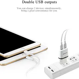 Зарядка для телефона 2хUSB "Awei C-930" Біло-чорна, мережевий зарядний пристрій — блок живлення 1 А/2.1А - мініатюра 5