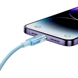 Кабель Baseus Explorer Series Fast Charging Cable with Smart Temperature Control Cable Type-C to Lightning 20W 1m CATS010203 Blue - мініатюра 5