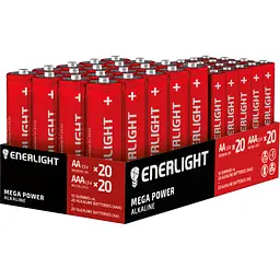 Уцінка. Набір батарейки Enerlight Mega Power AA 20 шт. + AAA 20 шт.  