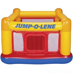Батут дитячий надувний Intex Jump-O-Lene 174×174×112 см, манеж для стрибків з захисною сіткою, 3–6 років, 54 кг - мініатюра 2
