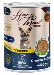 Вологий повнораціонний корм HowMeow Adult Dog з куркою для собак, 400 г