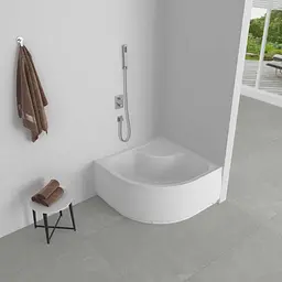 Душовий піддон Mixxus Strong високий ST01-90x90x40 з сифоном напівкруглий діаметр зливу 52 мм MI8160, Білий - мініатюра 4