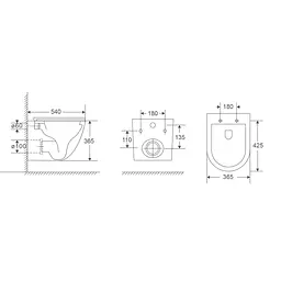 Унітаз підвісний Mixxus Premium Ellipse-0304-R 540x360x360 мм, система змиву Rimless MP6466, Білий - мініатюра 2