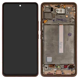 Дисплей для Samsung A536 Galaxy A53 5G, рожевий, золотистий, з рамкою, Original, сервісне опакування, #GH82-28025D