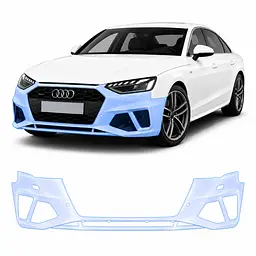 Антигравійна захисна бронеплівка за лекалами для Audi A4 B9 facelift 2020-2025 - передній бампер