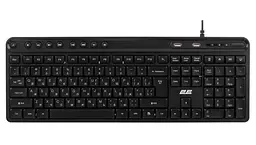Клавіатура 2E KS1100 104key 2xUSB HUB EN/UK Black (2E-KS1100UB_UA)