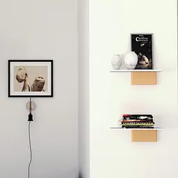 Настінна полиця Fytz Design White - Набір з 2 плаваючих полиць - Сучасні декоративні полиці для стін у вітальні - мініатюра 7
