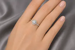Каблучка з білого золота з муасанітами К-0673 20 - мініатюра 8