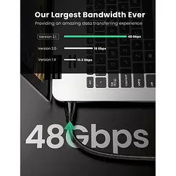 Кабель Ugreen HDMI to HDMI V2.1 Braided Cable 3m HD140 [84346] - мініатюра 6