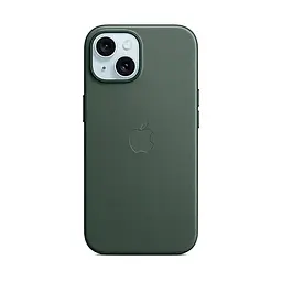 Чехол для Apple iPhone 15, FineWoven Case with MagSafe, зеленый, защитная накладка из материала FineWoven, противоударный, для iPhone, защита всего корпуса, поддержка беспроводной зарядки и MagSafe, (ARM71975) - мініатюра 7