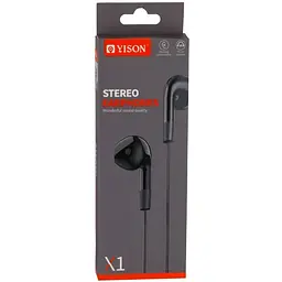 Дротові навушники Yison X1 3.5 mm вкладиші з мікрофоном 1.2 m Black - мініатюра 2