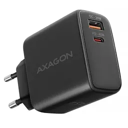 Зарядний пристрій AXAGON 1xUSB QC4.0 + 1xUSB-C PD45W PPS black (ACU-PQ45)