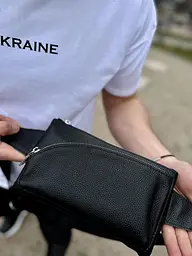 Поясна бананка унісекс Tiding Bag 14х25х8 для телефону та документів TD-54928 чорна 25 см - мініатюра 4
