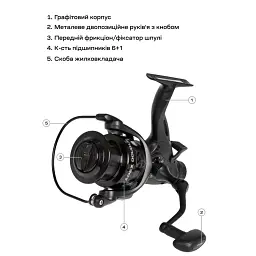 Котушка Brain Apex Double 4000 Screw Handle 6+1BB - мініатюра 7