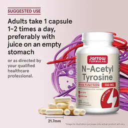 N-Ацетил Тирозин Jarrow Formulas N-Acetyl Tyrosine 350 мг 120 капсул - мініатюра 5
