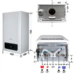Котел газовий Thermo Alliance Ewa 28 кВт, двоконтурний, конденсаційний, навісний, з двома теплообмінниками KM0728350101005911 - мініатюра 16