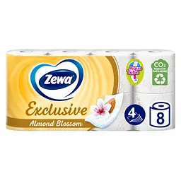 Туалетний папір Zewa Exclusive Мигдальне молочко 4 шари 8 рулонів (7322540837933)