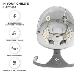 Крісло-гойдалка Kinderkraft Lumi 2 Light Grey (KBLUMI02LGR0000) - мініатюра 11