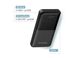Зовнішній акумулятор (Power Bank) ColorWay 10000mAh Black (CW-PB100LPB3BK-PDD) - мініатюра 5