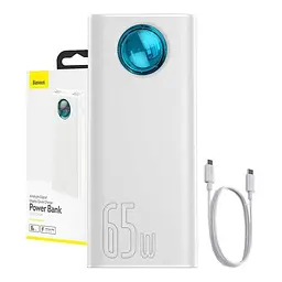 Зовнішній акумулятор Baseus Amblight Digital Display 65W 30000 mAh білий PPLG-A02 - мініатюра 2