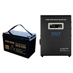 Комплект Volt Polska SINUS PRO 800 W 12/230V 500/800W + акумулятор VOLT AGM VRLA 100Ah 12V