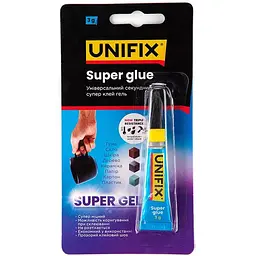 Супер клей універсальний секундний для швидкого склеювання Unifix 3 г гель