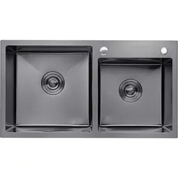 Кухонна мийка Kroner KRP Schwarze - 7843ZHM PVD (3,0/1,0 мм) (CV022797)