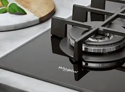 Варильна поверхня Whirlpool газова на склі, 60см, чавун, конфорка з подвійним рядом полум'я, чорний - мініатюра 6
