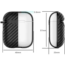 Силіконовий чохол Primo Carbon Fiber для AirPods 2 Black - мініатюра 3