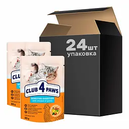 Вологий корм для котів Club 4 Paws Sensitive Digestion для чутливого травлення з куркою у соусі 80 г x 24 B5612011 - мініатюра 2