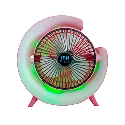 Міні вентилятор USB настільний акумуляторний з RGB підсвічуванням - мініатюра 6