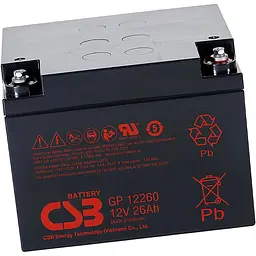 Акумулятор CSB AGM 12V (12V/26Ah/312Wh) (GP12260) [109735] - мініатюра 4