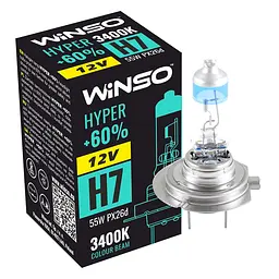 Галогенова лампа Winso H7 12V 55W PX26d HYPER +60%(712720)
