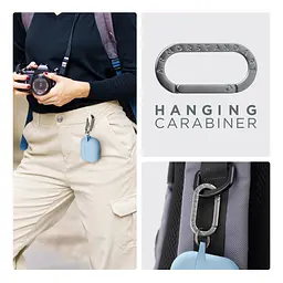 Силіконовий чохол для навушників Apple AirPods Pro, Hang Case, блакитний, ультратонкий захисний кейс товщиною 2 мм, захист від подряпин, пилу та ударів, компактний, з карабіном для кріплення, ArmorStandart (ARM56063) - мініатюра 6