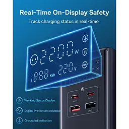 Мережевий зарядний пристрій Baseus GaN PowerCombo Tower Digital PowerStrip 35W Black E00023606113-00 [150724] - мініатюра 9