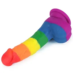 Фалоімітатор LoveToy Prider Dildo 8" 20.5 см райдужний - мініатюра 3
