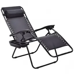 Комплект 2 шт. шезлонги GardenLine Relax Black до 130 кг.! - мініатюра 9
