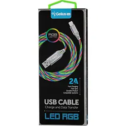 USB кабель Gelius Pro LED RGB GP-UC06i Apple Lightning Silver - мініатюра 2